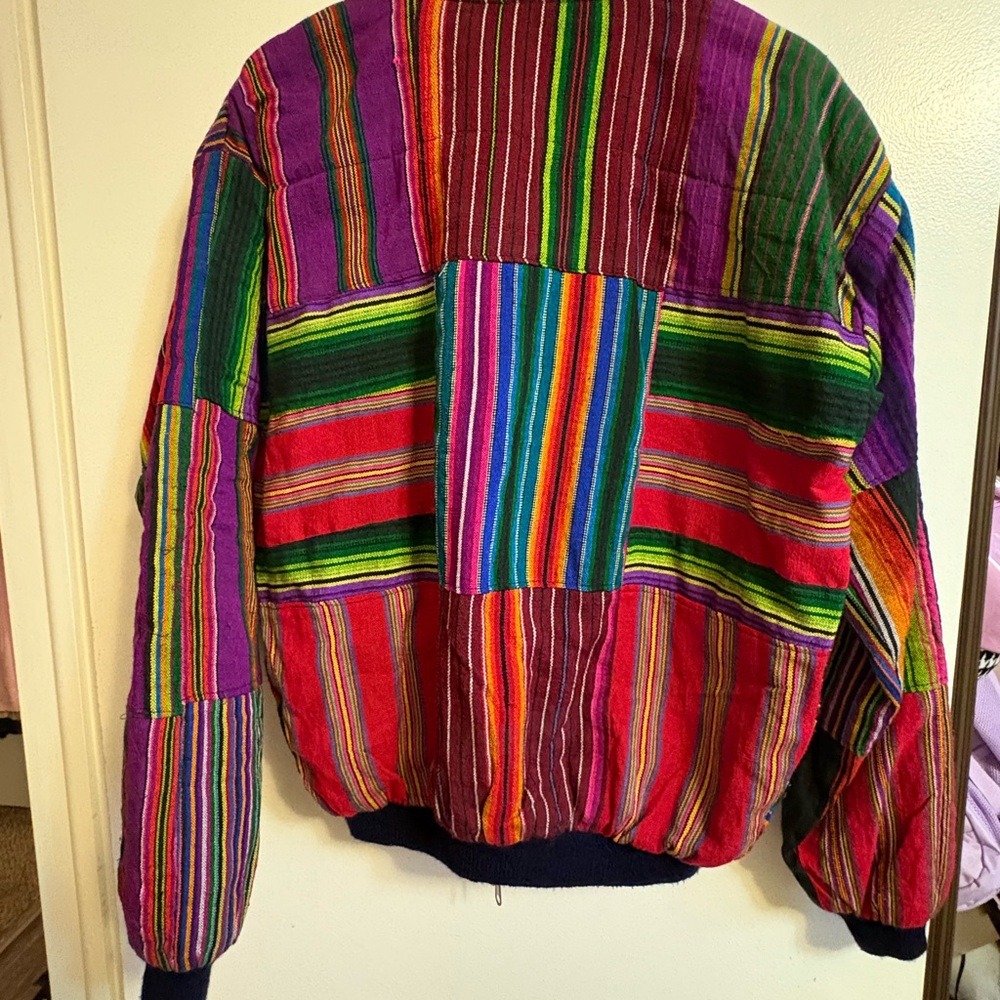 Multicolor Striped Bomber Jacket - image 4